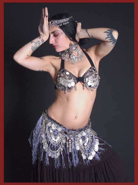 Flying Skirts Tribal Belly Dance Costumes: Mirror and Metal Coin Bra